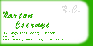 marton csernyi business card