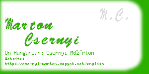 marton csernyi business card